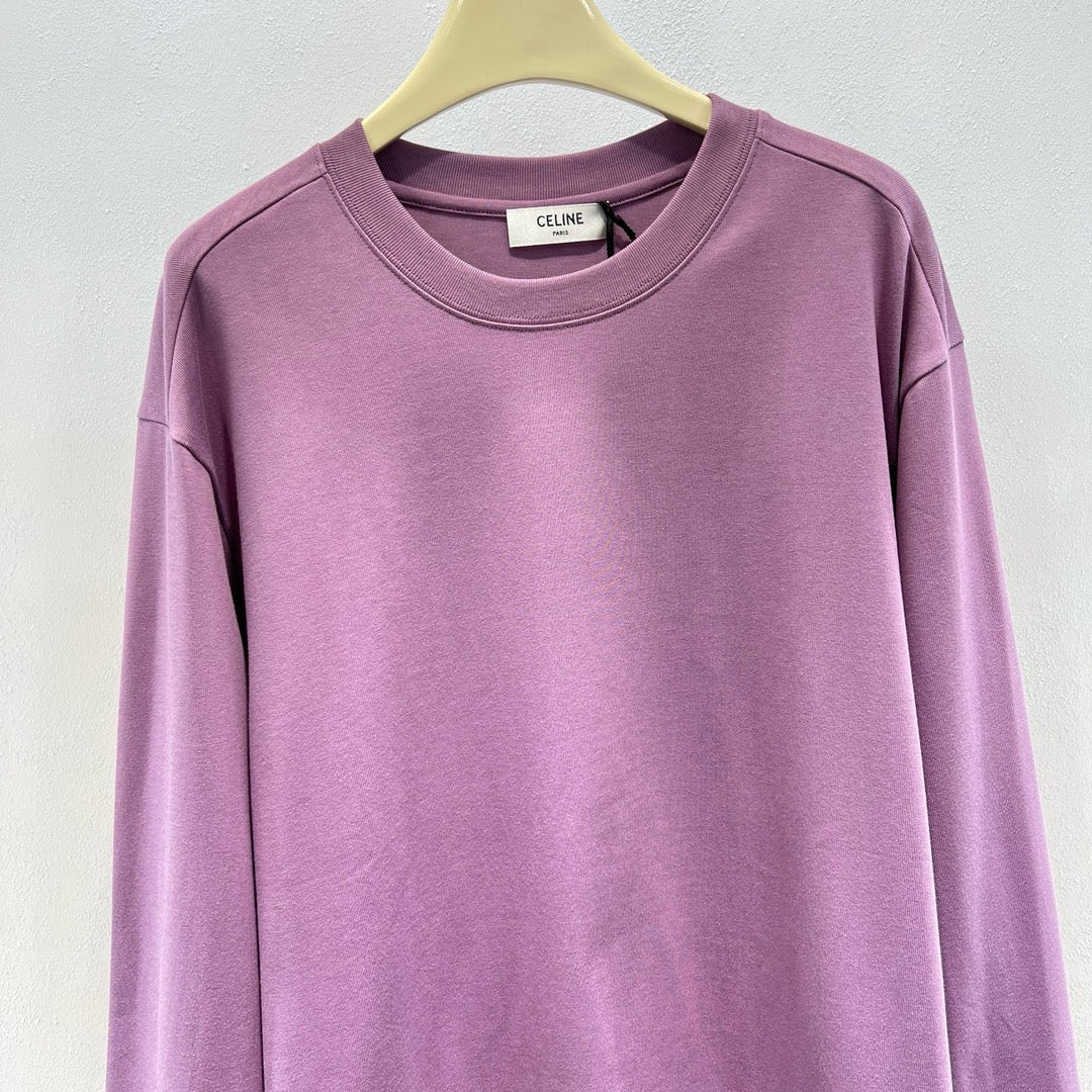 Pinkes, einfarbiges Rundhals-T-Shirt aus Baumwolle – Herren