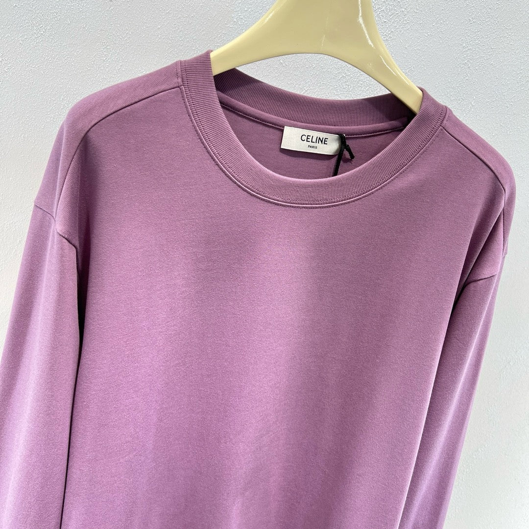 Pinkes, einfarbiges Rundhals-T-Shirt aus Baumwolle – Herren