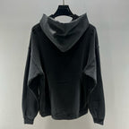 Grauer Baumwoll-Pullover mit Washed-Print – Herren