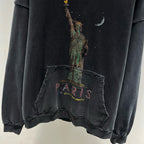 Grauer Baumwoll-Pullover mit Washed-Print – Herren