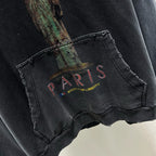 Grauer Baumwoll-Pullover mit Washed-Print – Herren