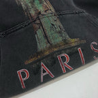 Grauer Baumwoll-Pullover mit Washed-Print – Herren