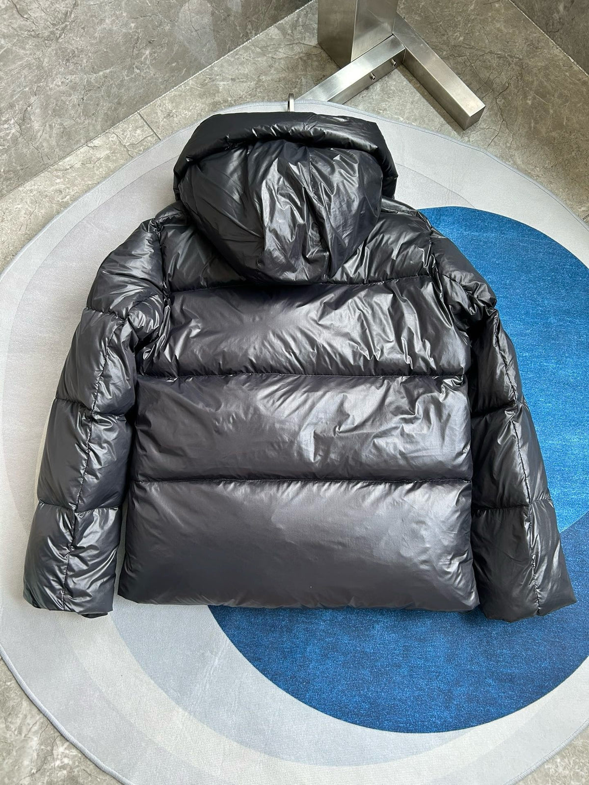 Black and Grey Puffer Jacket - Men's