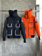 Marineblauer technischer Parka aus Nylon – Herren