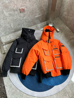 Marineblauer technischer Parka aus Nylon – Herren