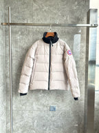 Schwarz-weiße Steppjacke für Herren