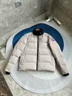 Schwarz-weiße Steppjacke für Herren
