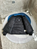 Schwarz-weiße Steppjacke für Herren