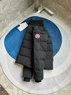 Schwarz-weiße Steppjacke für Herren