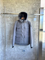 Schwarz-weiße Steppjacke für Herren