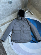 Schwarz-weiße Steppjacke für Herren