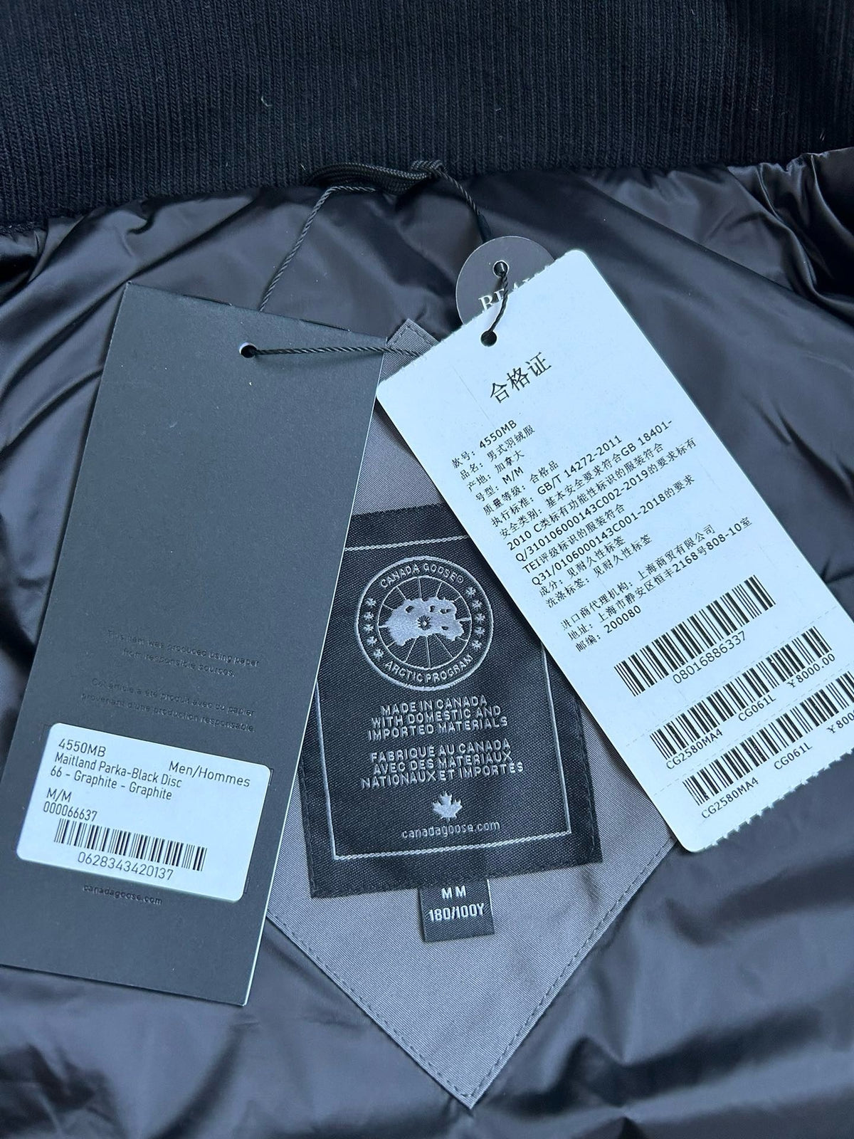 Schwarz-weiße Steppjacke für Herren