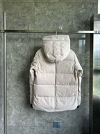 Schwarz-weiße Steppjacke für Herren
