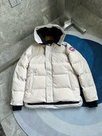 Schwarz-weiße Steppjacke für Herren