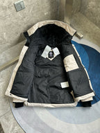 Schwarz-weiße Steppjacke für Herren