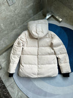 Schwarz-weiße Steppjacke für Herren