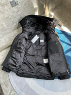 Schwarz-weiße Steppjacke für Herren
