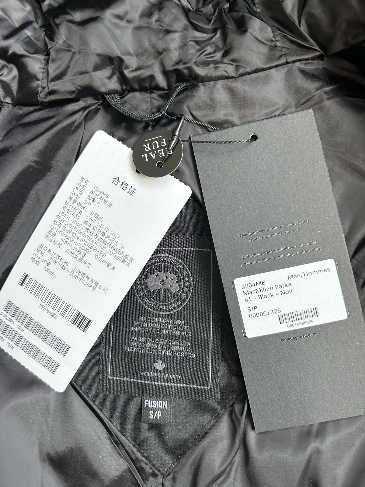 Schwarz-weiße Steppjacke für Herren