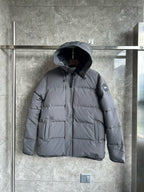 Schwarz-weiße Steppjacke für Herren