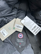 Schwarze Kapuzen-Pufferjacke aus Nylon – Herren