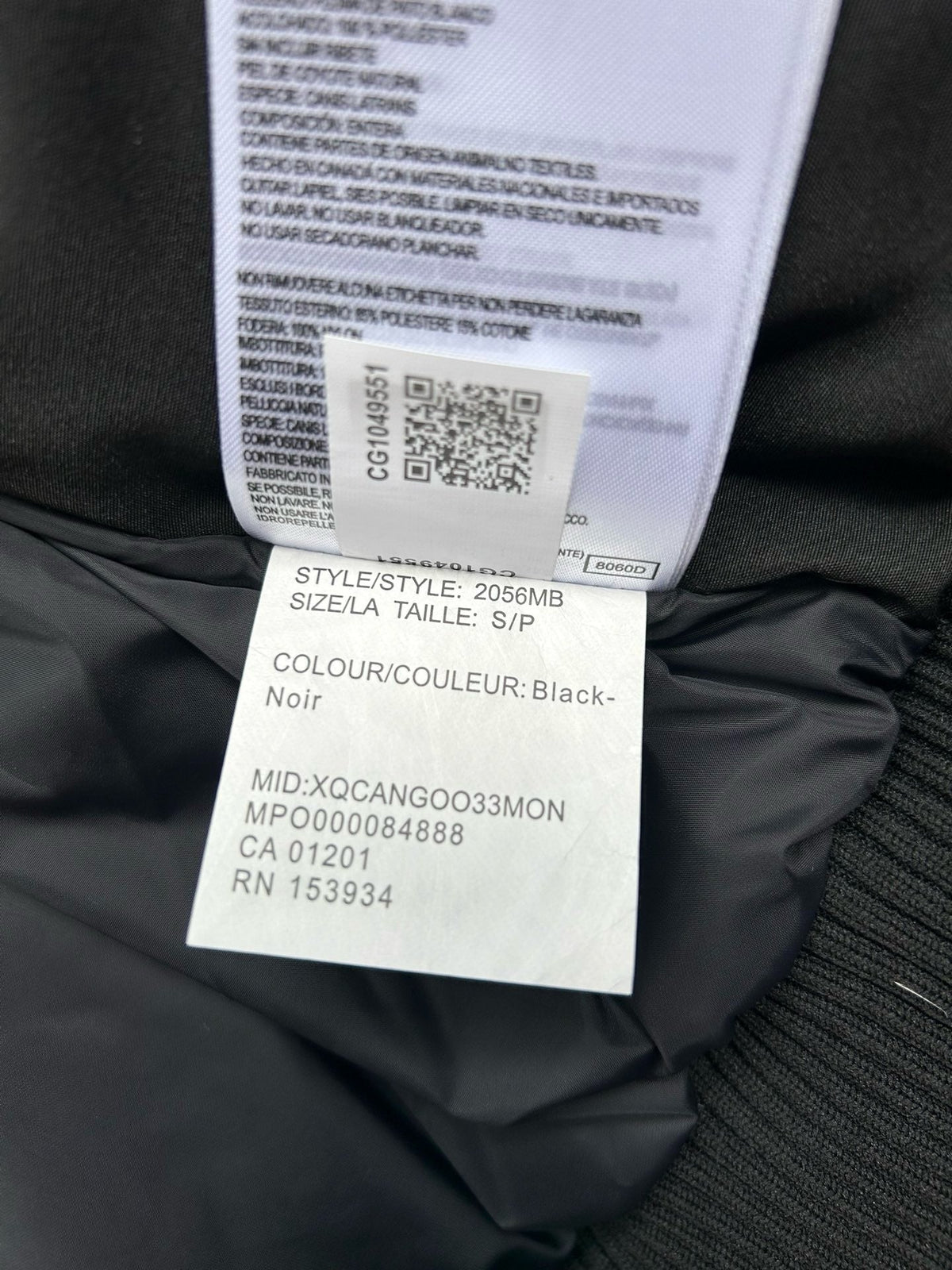 Schwarze Kapuzen-Pufferjacke aus Nylon – Herren