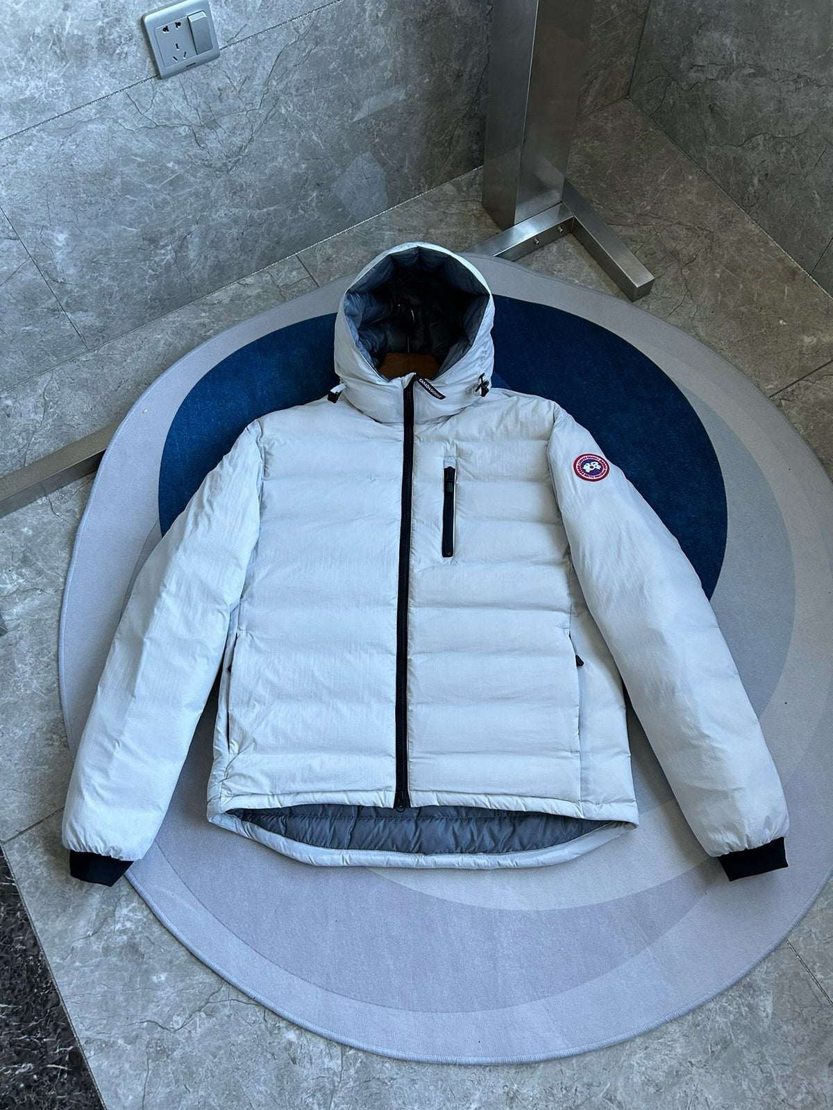 Black and White Puffer Jacket - Men's