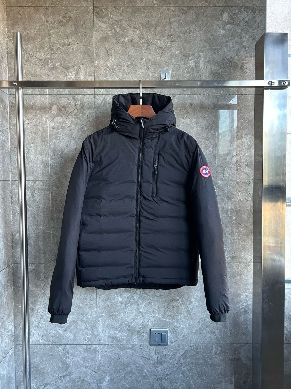 Black and White Puffer Jacket - Men's