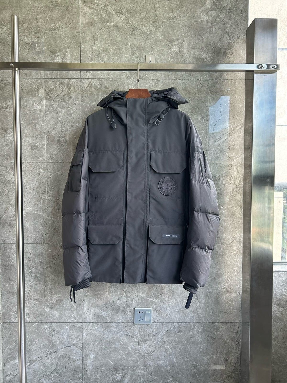 Black and White Parka - Men's