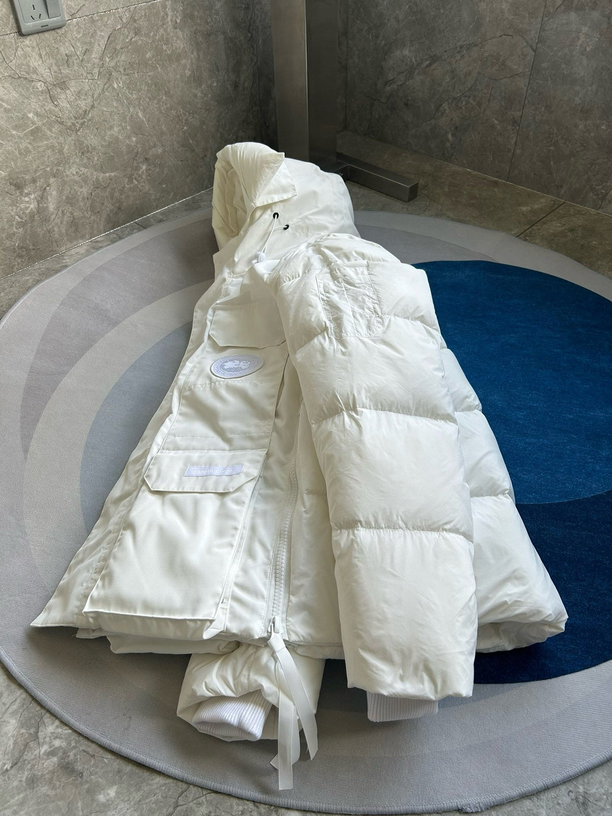 Black and White Parka - Men's