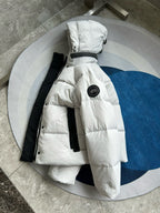 Schwarz-weiße Pufferjacke – Herren