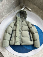 Schwarz-weiße Pufferjacke – Herren