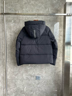Schwarz-weiße Pufferjacke – Herren