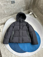 Schwarz-weiße Pufferjacke – Herren