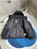 Schwarz-weiße Pufferjacke – Herren