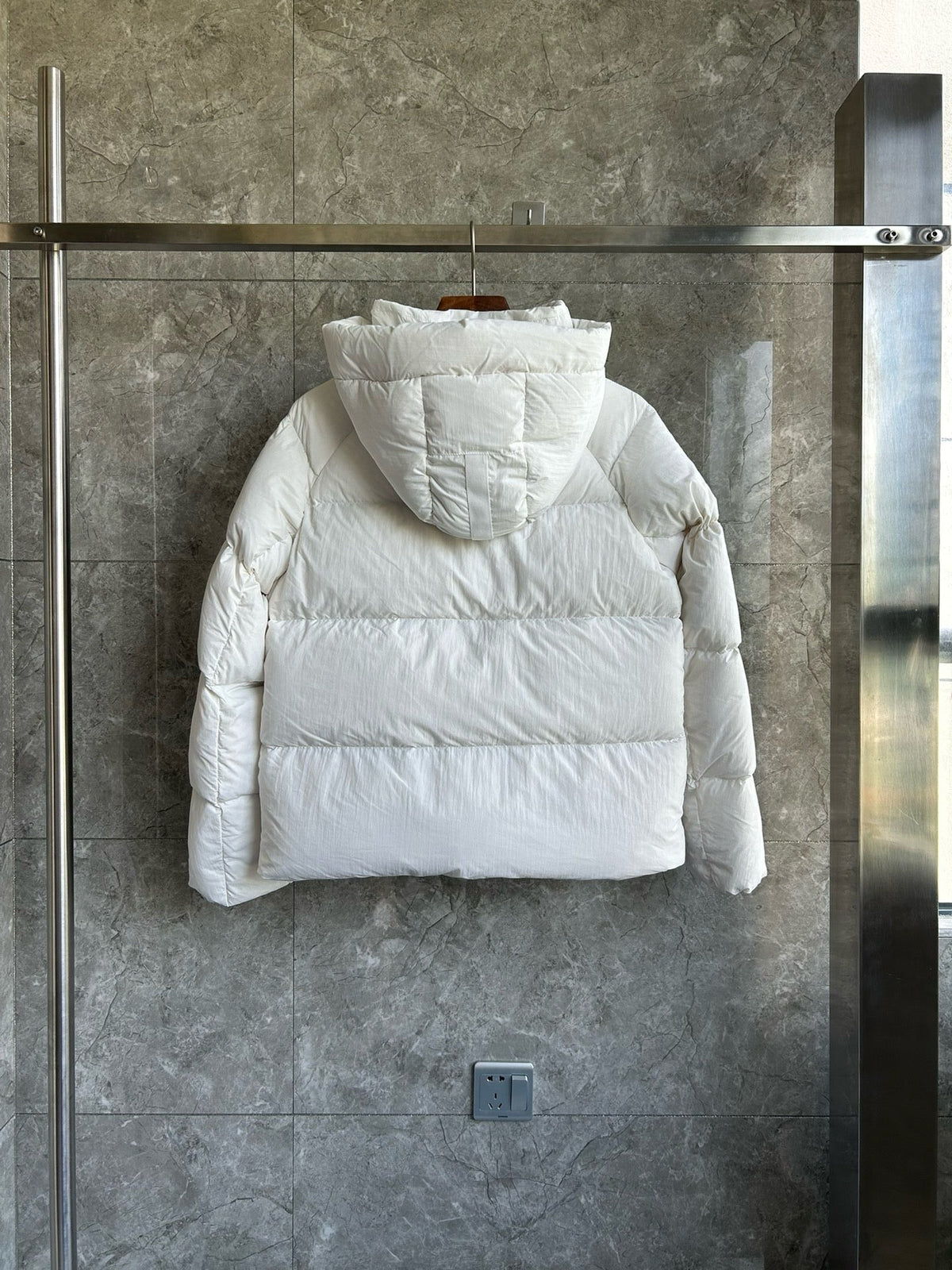 Light Pink and White Puffer Jacket - Men's