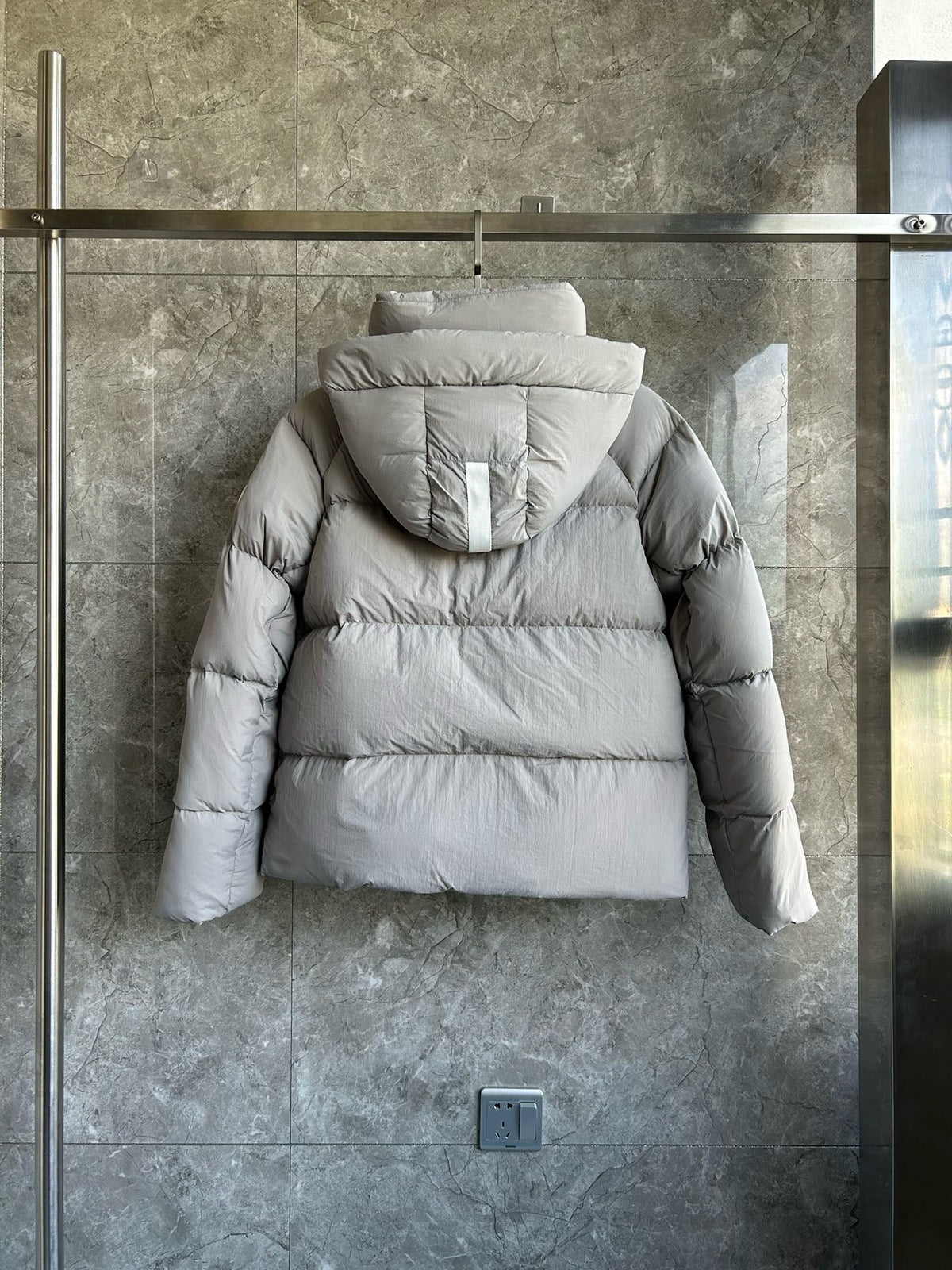 Light Pink and White Puffer Jacket - Men's