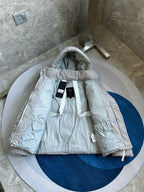 Light Pink and White Puffer Jacket - Men's