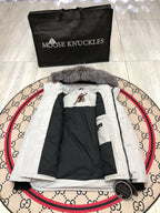 Schwarz-weißer Parka - Herren