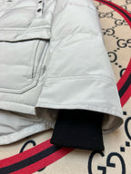 Schwarz-weißer Parka - Herren