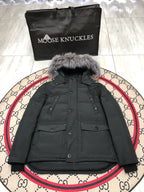 Schwarz-weißer Parka - Herren