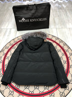 Schwarz-weißer Parka - Herren