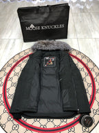 Schwarz-weißer Parka - Herren