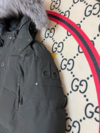 Schwarz-weißer Parka - Herren