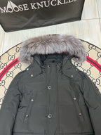 Schwarz-weißer Parka - Herren
