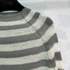Grey Wool Striped Crewneck - Men's