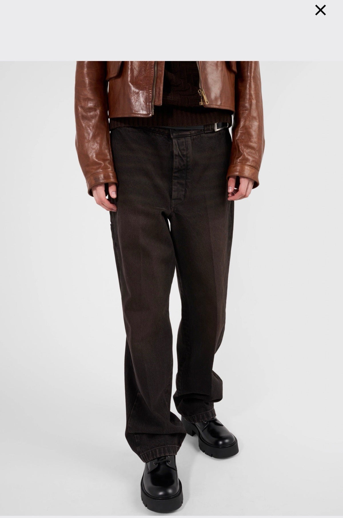 Black Leather Pouch Combat Boot - Men's