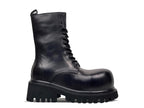 Black Suede Lace-Up Combat Boot - Men's