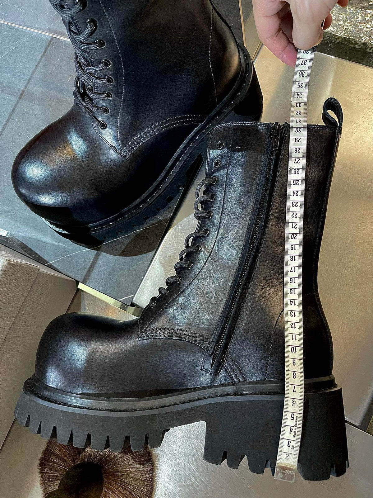 Black Suede Lace-Up Combat Boot - Men's