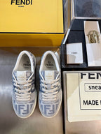 Cremefarbene Leder-Logo-Low-Top-Sneaker – Herren