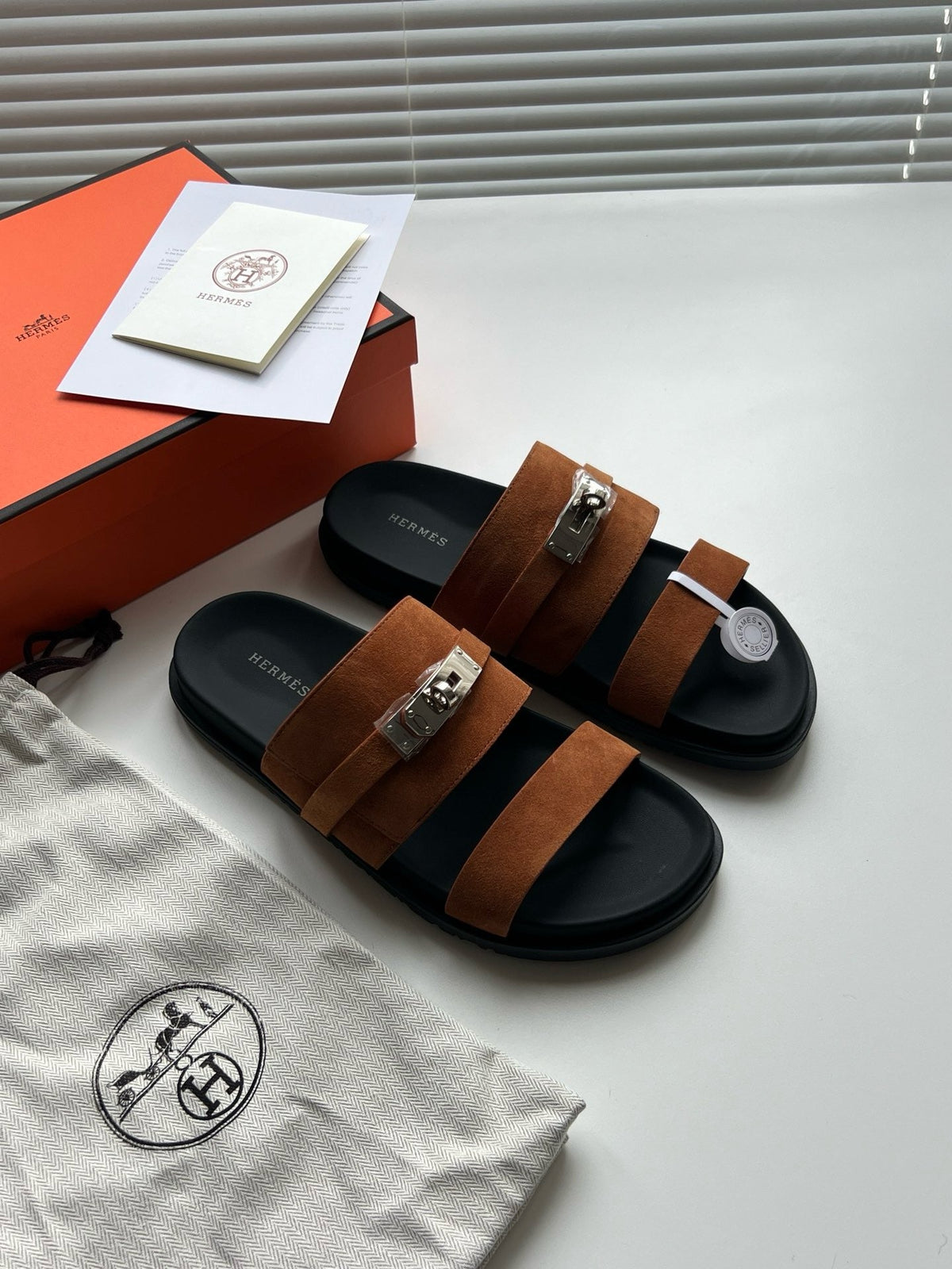 Brown Leather Buckle Double Strap - Men's